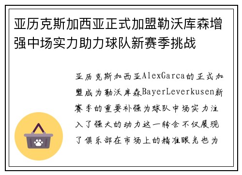 亚历克斯加西亚正式加盟勒沃库森增强中场实力助力球队新赛季挑战